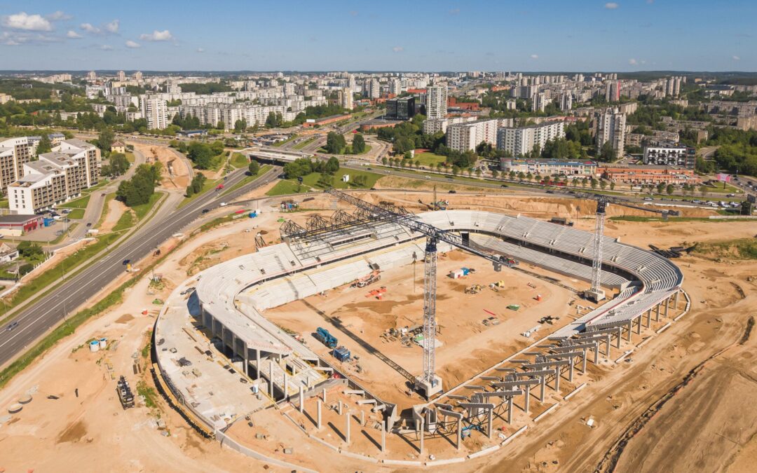 Nacionalinio stadiono statybos tiesiogiai internete